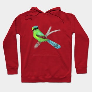 Green magpie pencil drawing Hoodie